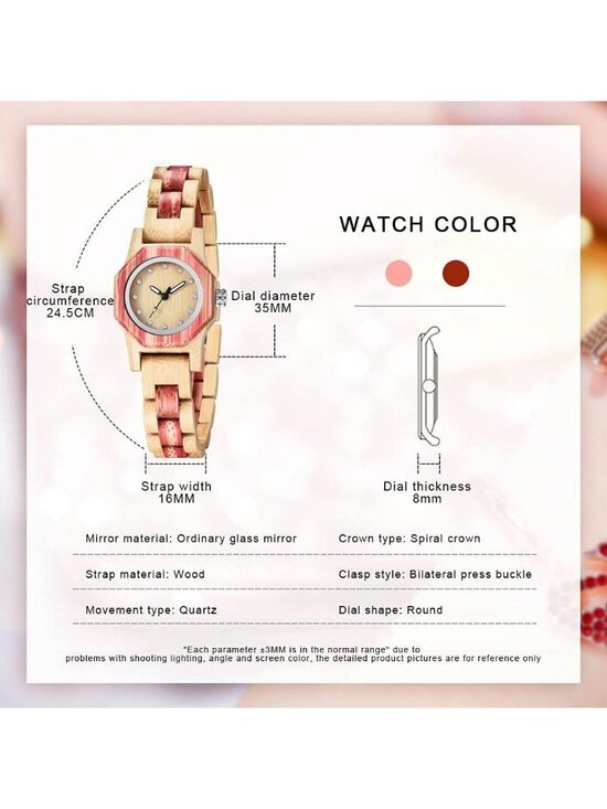 Women\'s Beige Analog Quartz Couples Colorful Bamboo Classic Design Wooden Watch main image 4